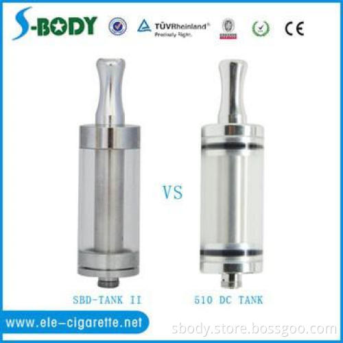 E-cigarette wholesale 510 tank II dual coils cartomizer 510 dc tank